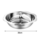 Maxbell Divided Hot Pot Pan Stainless Steel with Divider for Party 30cm