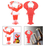 Maxbell Lobster Shaped Bottle Opener Long Handle Can Opener for Hotel Bar Home Red and White