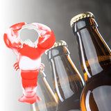 Maxbell Lobster Shaped Bottle Opener Long Handle Can Opener for Hotel Bar Home Red and White