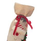 Maxbell Christmas Bottle Cover Drawstring Pouch Burlap Sack for Wedding Xmas Picnics Santa Claus