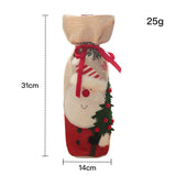 Maxbell Christmas Bottle Cover Drawstring Pouch Burlap Sack for Wedding Xmas Picnics Santa Claus