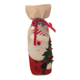 Maxbell Christmas Bottle Cover Drawstring Pouch Burlap Sack for Wedding Xmas Picnics Santa Claus