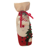 Maxbell Christmas Bottle Cover Drawstring Pouch Burlap Sack for Wedding Xmas Picnics Santa Claus
