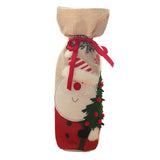 Maxbell Christmas Bottle Cover Drawstring Pouch Burlap Sack for Wedding Xmas Picnics Santa Claus