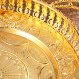 Maxbell Snack Storage Holder Dish Round Dessert Platter W/ Handle Decorative