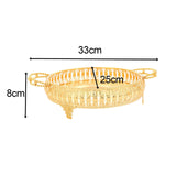 Maxbell Snack Storage Holder Dish Round Dessert Platter W/ Handle Decorative