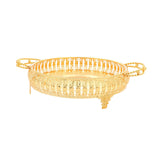 Maxbell Snack Storage Holder Dish Round Dessert Platter W/ Handle Decorative