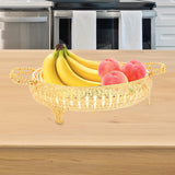 Maxbell Snack Storage Holder Dish Round Dessert Platter W/ Handle Decorative