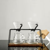 Maxbell Pour Over Coffee Station with Wood Base Accessory for Cafe Hiking Camping 30cm Wood Stand