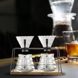 Maxbell Pour Over Coffee Station with Wood Base Accessory for Cafe Hiking Camping 30cm Wood Stand