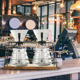 Maxbell Pour Over Coffee Station with Wood Base Accessory for Cafe Hiking Camping 30cm Wood Stand