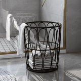Maxbell Storage Basket Metal Storage Cart Laundry Sorter for Bedroom Black