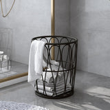 Maxbell Storage Basket Metal Storage Cart Laundry Sorter for Bedroom Black