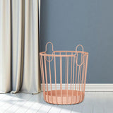 Maxbell Rustic Laundry Basket Storage Bins Toy Organizer for Balcony Farmhouse Pink