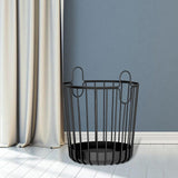 Maxbell Rustic Laundry Basket Storage Bins Toy Organizer for Balcony Farmhouse Black