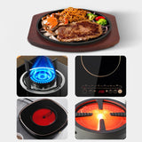 Maxbell Cast Iron Steak Plate Sizzling for Household Restaurant Serving Kitchen 23cm