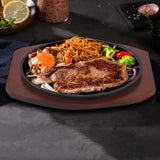 Maxbell Cast Iron Steak Plate Sizzling for Household Restaurant Serving Kitchen 23cm
