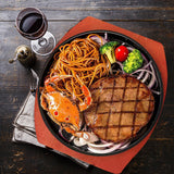 Maxbell Cast Iron Steak Plate Sizzling for Household Restaurant Serving Kitchen 23cm