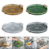 Maxbell Serving Tray Dessert Tray Platter for Cabinet Kitchen Countertop Living Room Amber