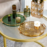 Maxbell Serving Tray Dessert Tray Platter for Cabinet Kitchen Countertop Living Room Amber