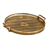 Maxbell Serving Tray Dessert Tray Platter for Cabinet Kitchen Countertop Living Room Amber