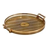 Maxbell Serving Tray Dessert Tray Platter for Cabinet Kitchen Countertop Living Room Amber