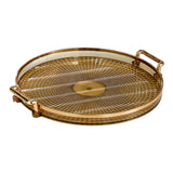 Maxbell Serving Tray Dessert Tray Platter for Cabinet Kitchen Countertop Living Room Amber