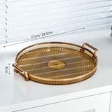 Maxbell Serving Tray Dessert Tray Platter for Cabinet Kitchen Countertop Living Room Amber