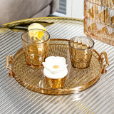 Maxbell Serving Tray Dessert Tray Platter for Cabinet Kitchen Countertop Living Room Amber