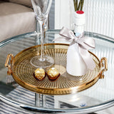 Maxbell Serving Tray Dessert Tray Platter for Cabinet Kitchen Countertop Living Room Amber