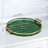 Maxbell Serving Tray Dessert Tray Platter for Cabinet Kitchen Countertop Living Room Green