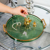 Maxbell Serving Tray Dessert Tray Platter for Cabinet Kitchen Countertop Living Room Green