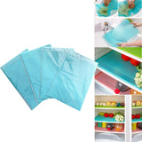 Maxbell 4 Pieces Refrigerator Liners Reusable Kitchen Table Pad for Drawer Home Blue