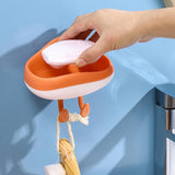 Maxbell Wall Mounted Soap Holder Portable Container Accessories for Bathroom Kitchen Orange