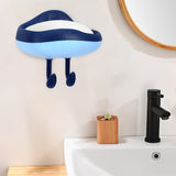 Maxbell Wall Mounted Soap Holder Portable Container Accessories for Bathroom Kitchen Dark blue