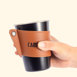 Maxbell Portable PU Leather Cup Holder Heat Resistant for Beverage Cups Coffee