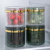 Maxbell Vegetable Storage Box with Drain Basket for Fruits Chopped Green Onion Clear