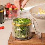 Maxbell Vegetable Storage Box with Drain Basket for Fruits Chopped Green Onion Clear