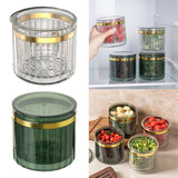 Maxbell Vegetable Storage Box with Drain Basket for Fruits Chopped Green Onion Clear