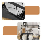 Maxbell 2 Tiers Dish Drying Rack with Drain Tray for Kitchen Dining Room Restaurant