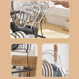 Maxbell 2 Tiers Dish Drying Rack with Drain Tray for Kitchen Dining Room Restaurant