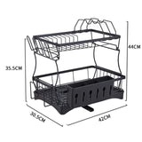 Maxbell 2 Tiers Dish Drying Rack with Drain Tray for Kitchen Dining Room Restaurant