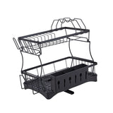 Maxbell 2 Tiers Dish Drying Rack with Drain Tray for Kitchen Dining Room Restaurant