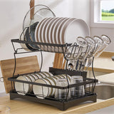 Maxbell 2 Tiers Dish Drying Rack with Drain Tray for Kitchen Dining Room Restaurant