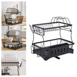 Maxbell 2 Tiers Dish Drying Rack with Drain Tray for Kitchen Dining Room Restaurant