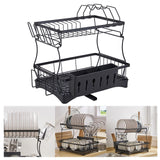 Maxbell 2 Tiers Dish Drying Rack with Drain Tray for Kitchen Dining Room Restaurant