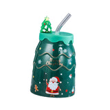 Maxbell 400ml Coffee Milk Tea Cups Decorative for Holiday Green