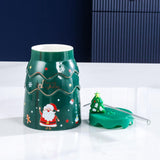 Maxbell 400ml Coffee Milk Tea Cups Decorative for Holiday Green