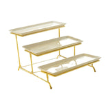 Maxbell 3 Tier Serving Tray Set Porcelain Tiered Serving Tray Platters for Cake
