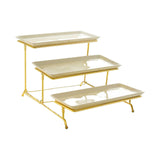 Maxbell 3 Tier Serving Tray Set Porcelain Tiered Serving Tray Platters for Cake